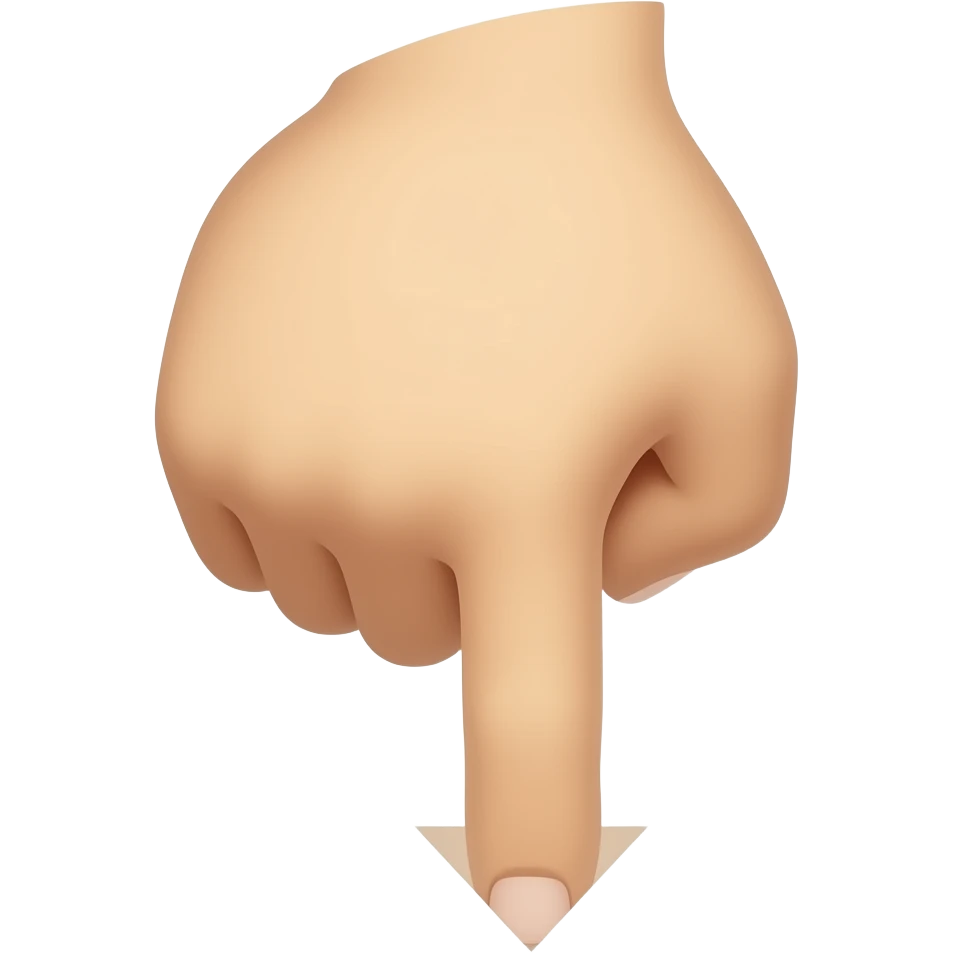 A little finger pointing down, with a downward-pointing arrow emoji
