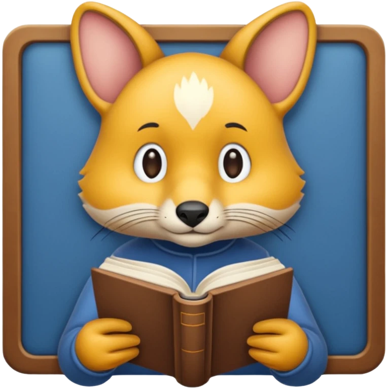animal reading books emoji