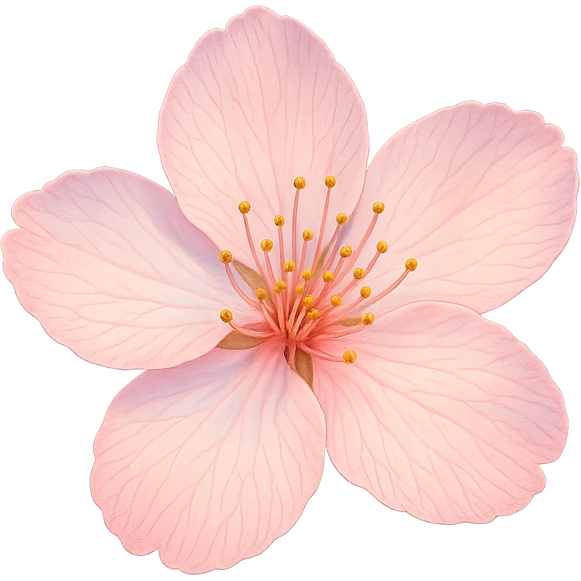 pink cherry blossom with a pastel gradient emoji