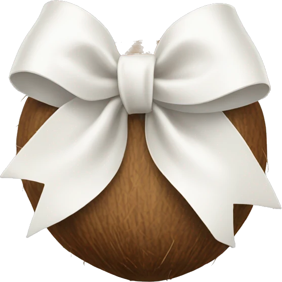 Coconut white bow emoji