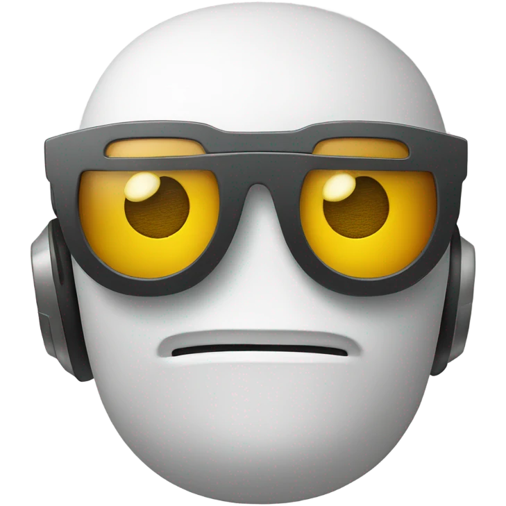 Closed Mouth Robot Face with Sunglasses emoji