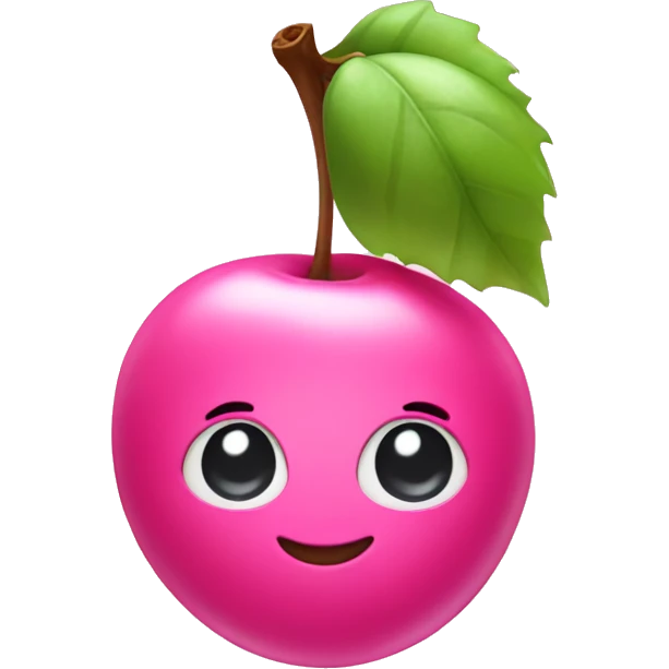 Pink cherries with a pink bow emoji
