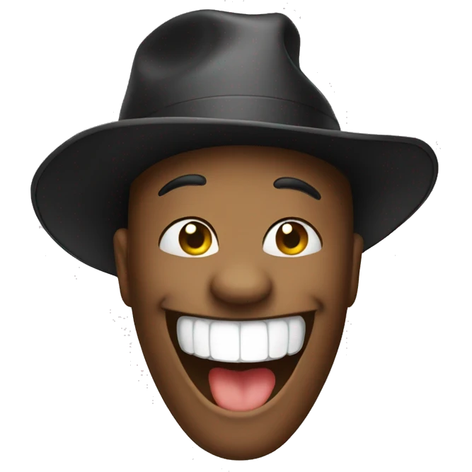 Laughing with hat emoji