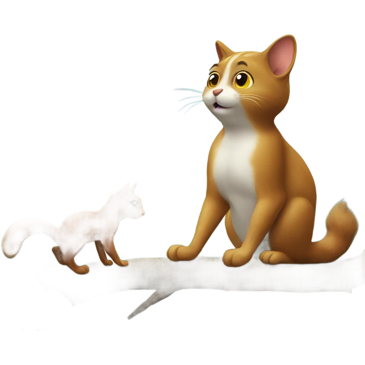 Cat looks at squirrel emoji