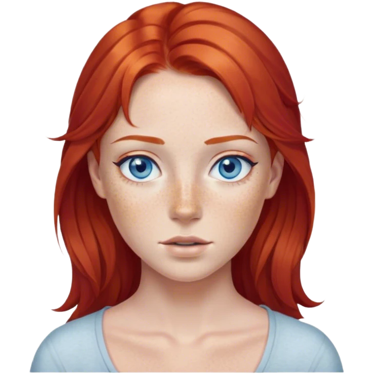 Red hair freckles blue eyes emoji