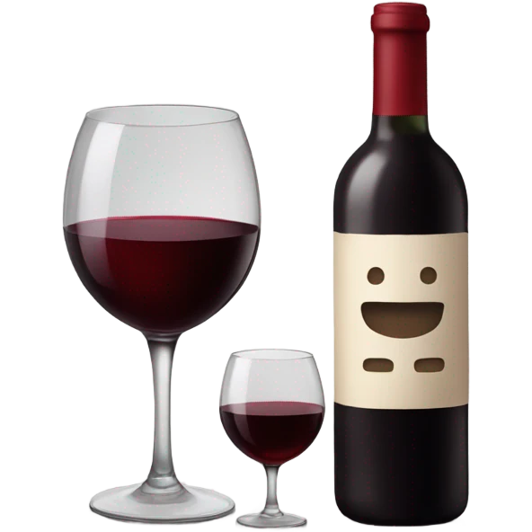 bottel of red wine and glas emoji