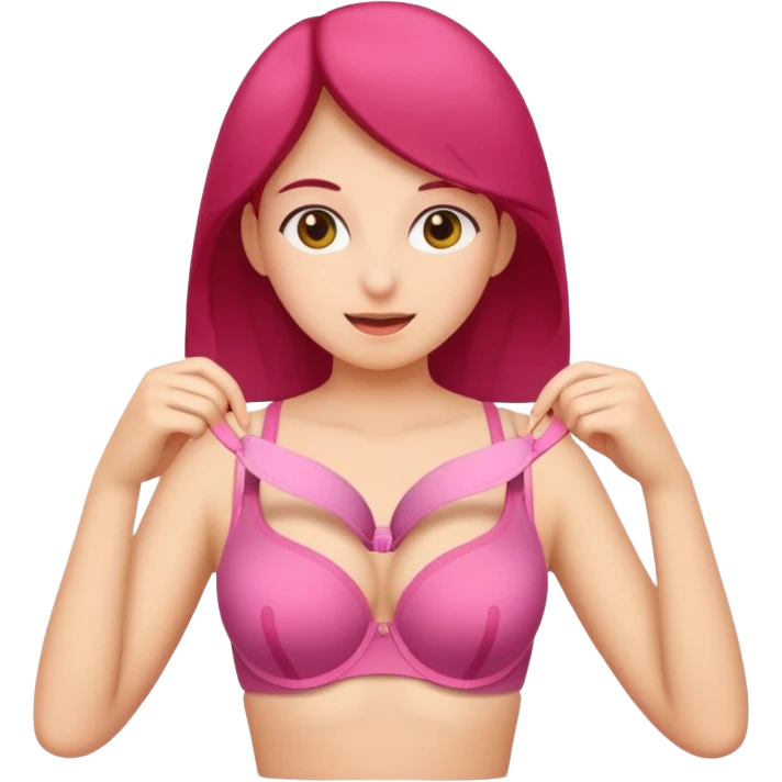 A girl opening bra emoji