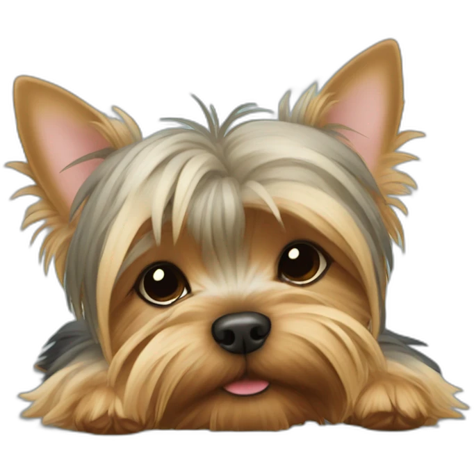 sweet dreaming Yorkshire Terrier emoji