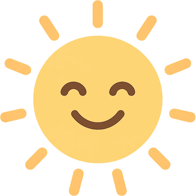 smiling sun icon with color emoji