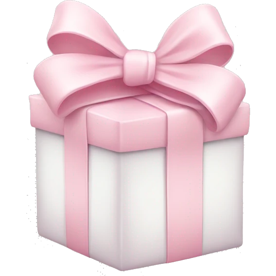 baby light pink present with white bow wrapped around emoji