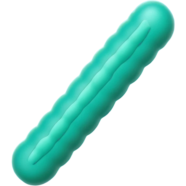 Lactobacillus bacteria emoji, thick rod shape, teal green, soft fibrous texture, clean ingredient icon style emoji