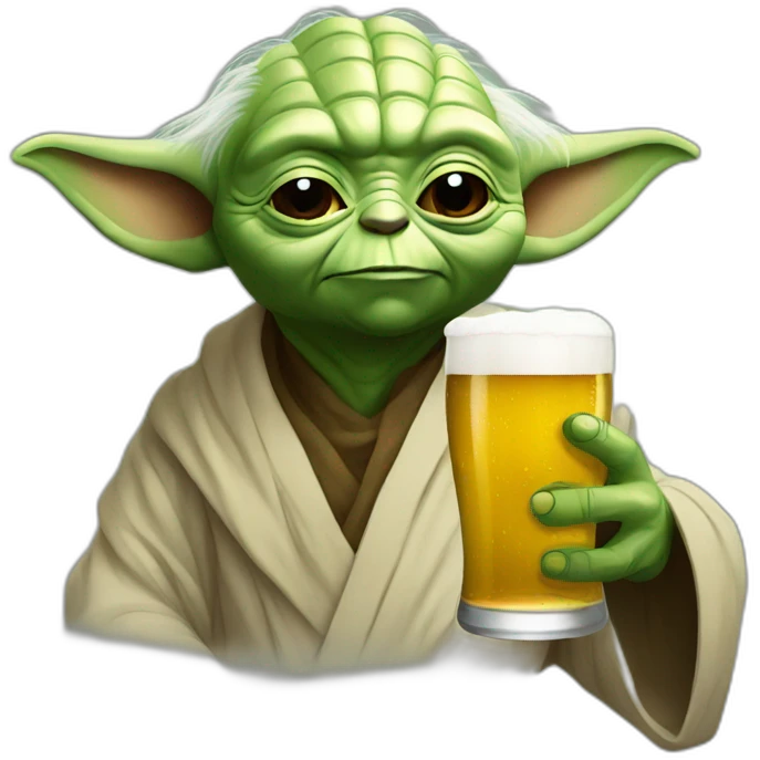 yoda drinking beer emoji