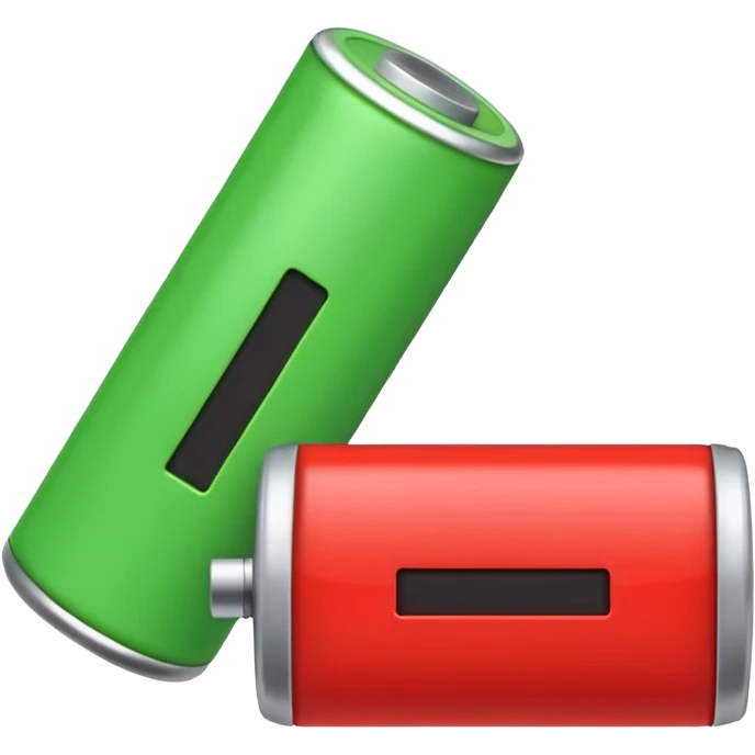 I want a emoji of low battery ang high battery, the low battery's collor is red and the high battery's color is green emoji