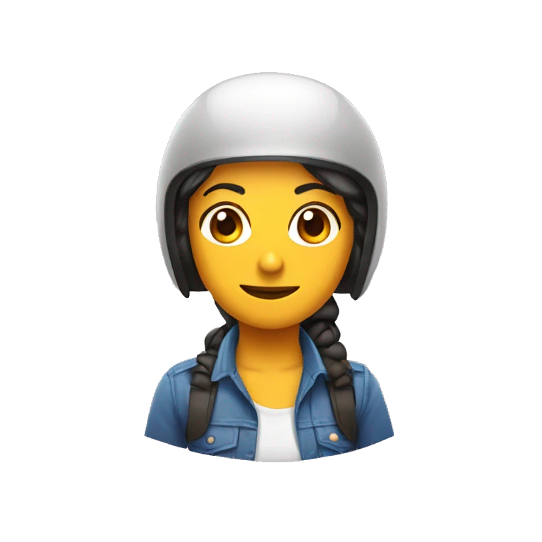 chica pelirroja con casco emoji
