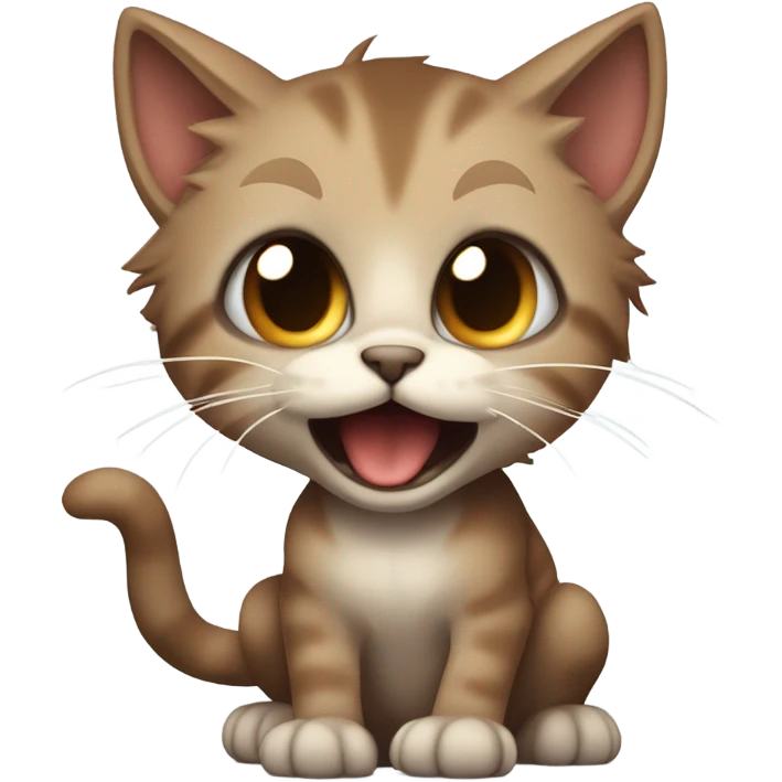brownt very angry hissing kitten emoji