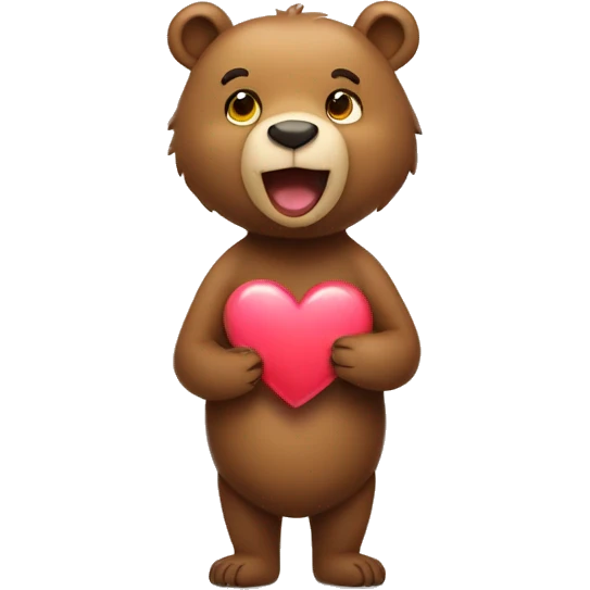 Bear holding a heart emoji