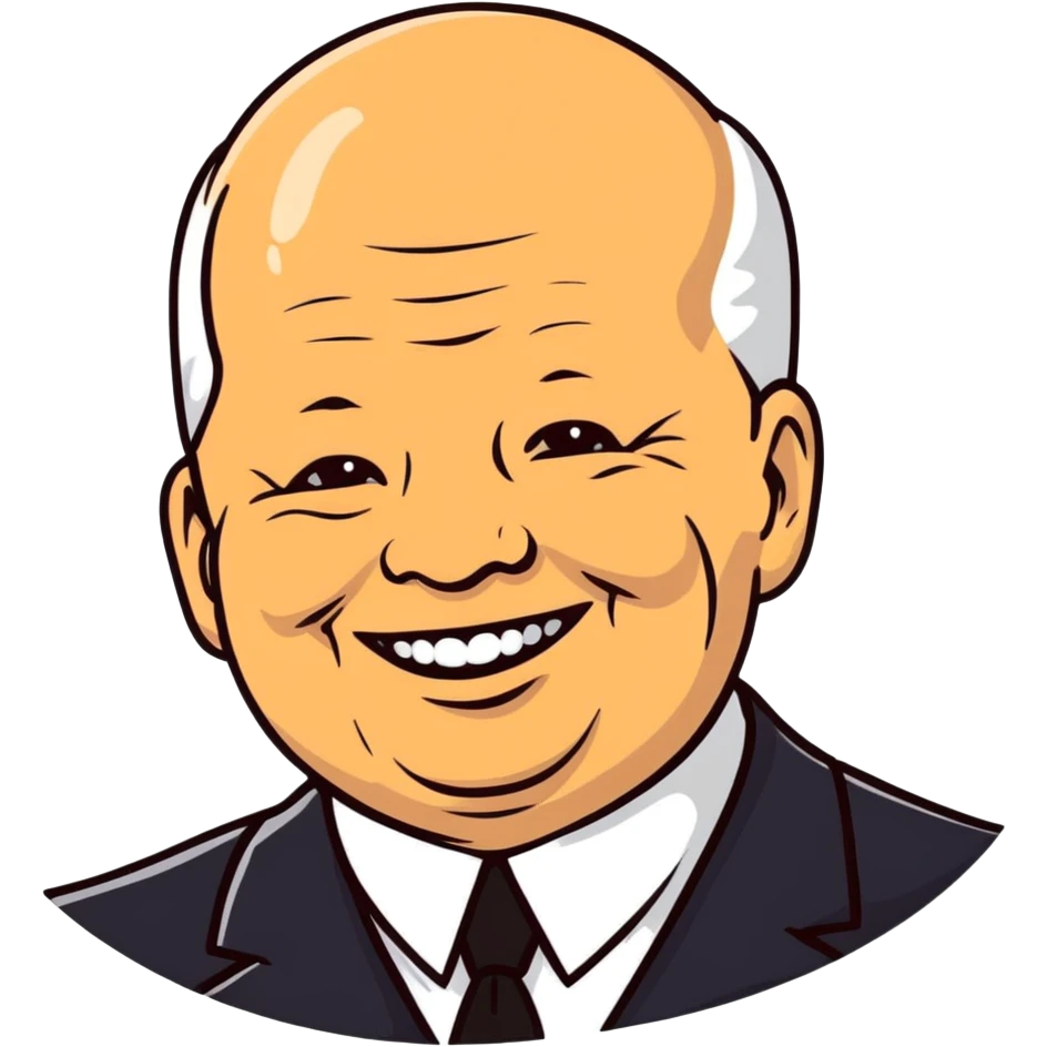 portrait of Nikita Khrushchev smiling emoji