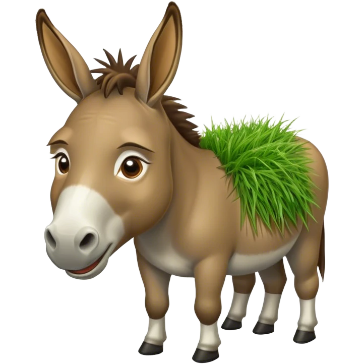 donkey with mouth full of grass emoji