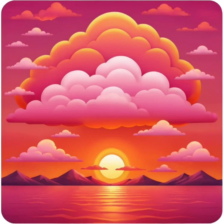 red cloudy sunset emoji