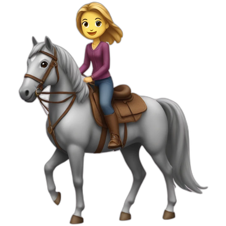 Fille sur un cheval emoji