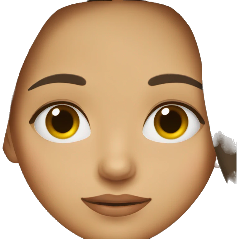 Brunette girl with hazel eyes sleeping emoji