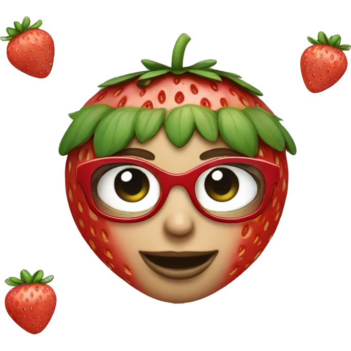  strawberry face lady sunglasses emoji