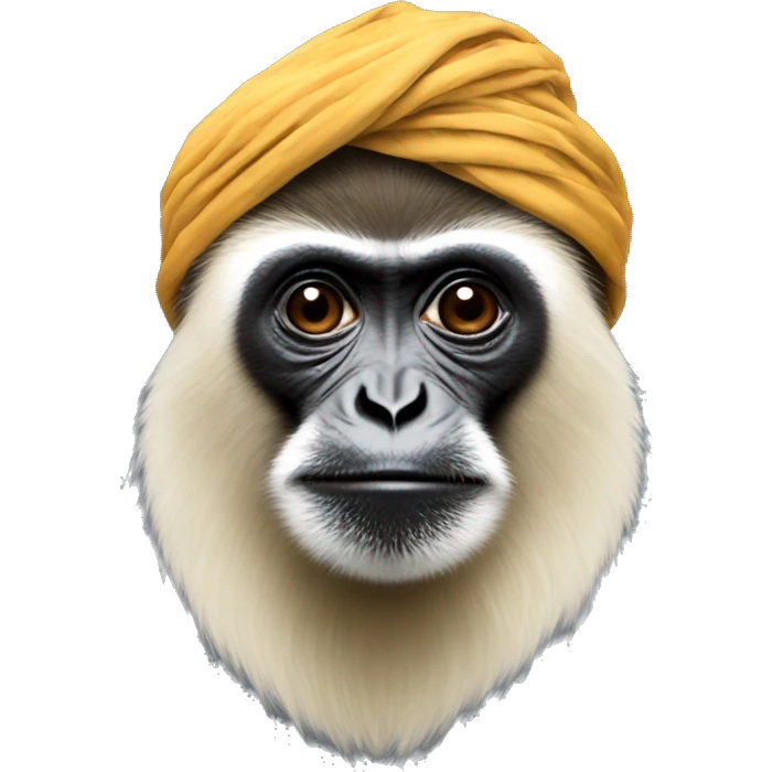 Gibbon wearing a turban  emoji