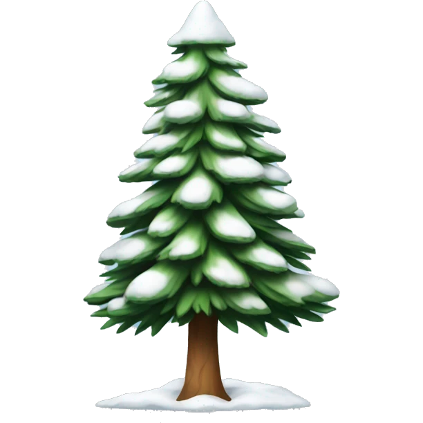 pine tree with snow emoji