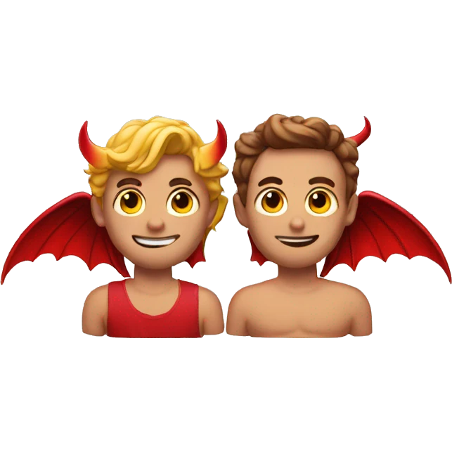 Gay angel and devil emoji