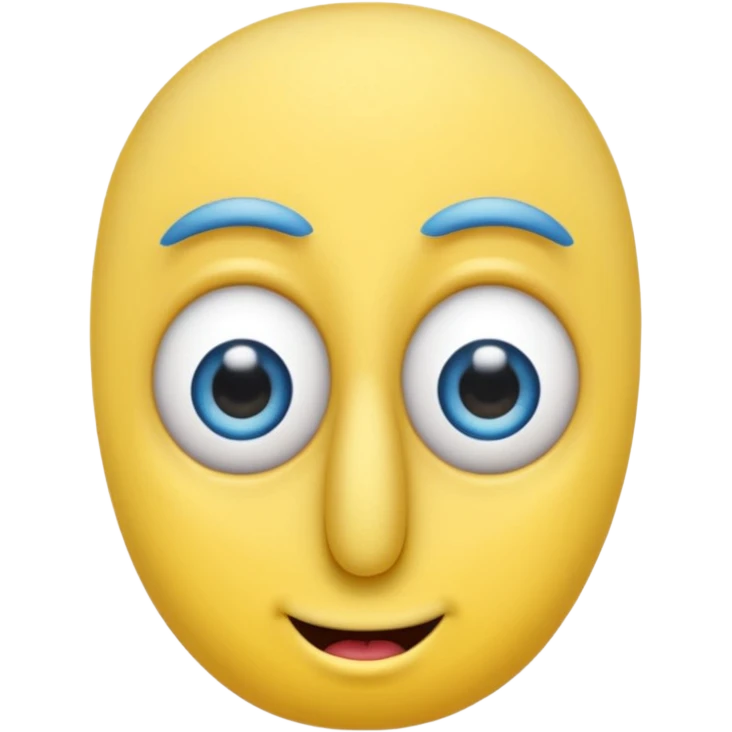 Bob esponja con nariz larga pestañas grandes sin cejas y con los ojos azules emoji