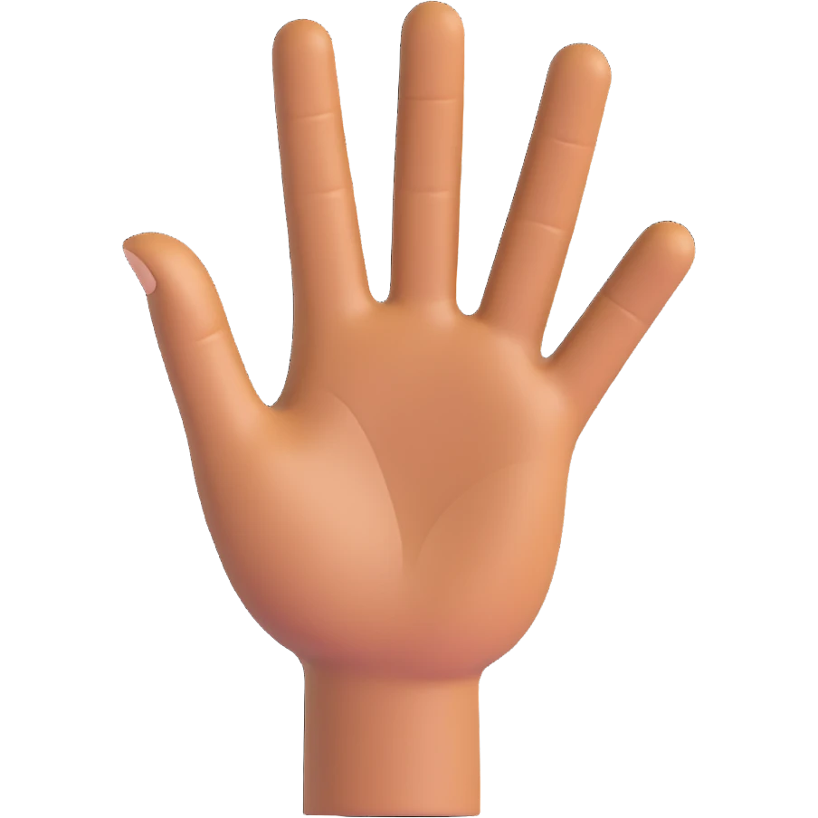 hand making the 'OK' gesture, light brown skin tone, 3D emoji style emoji