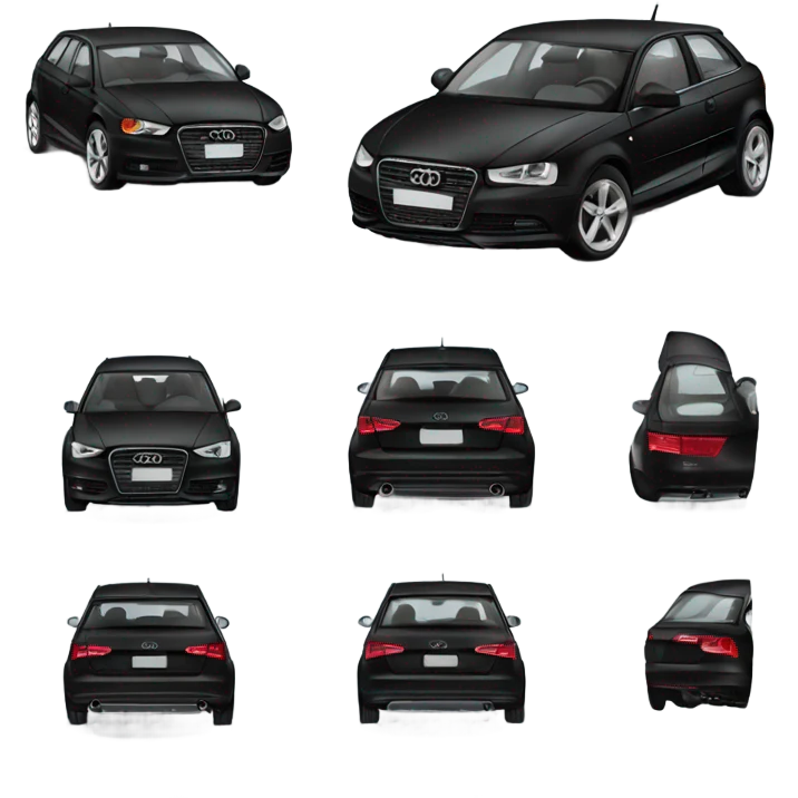Black audi a3 car model 2007 with 5 doors emoji