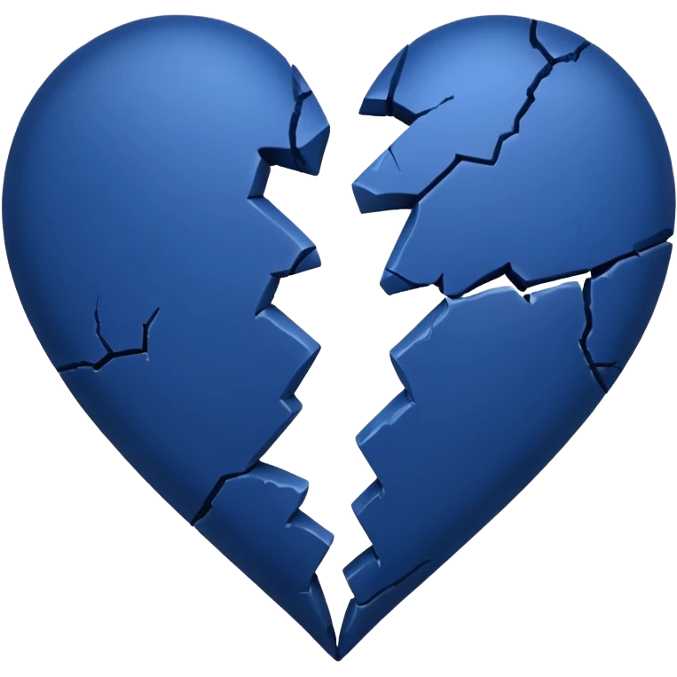Emoji de corazón azul  oscuro roto ala mitad  emoji