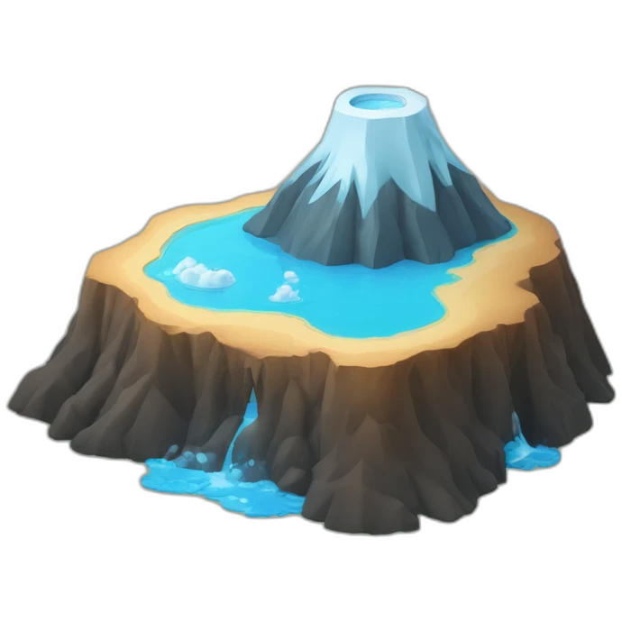 bouteille d'eau sur volcan emoji