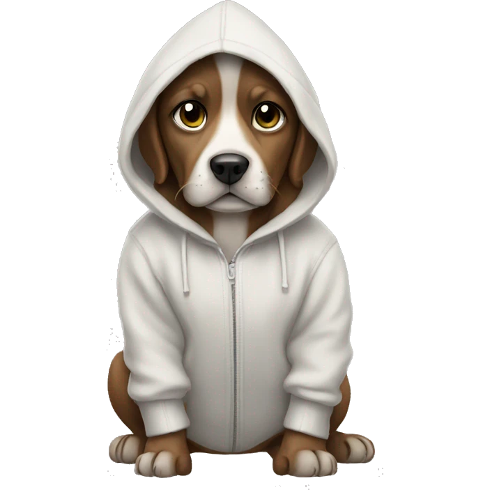Dog wearing a hoodie  emoji