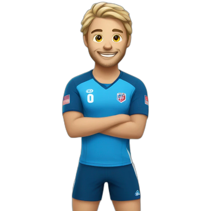 handball player with smile emoji