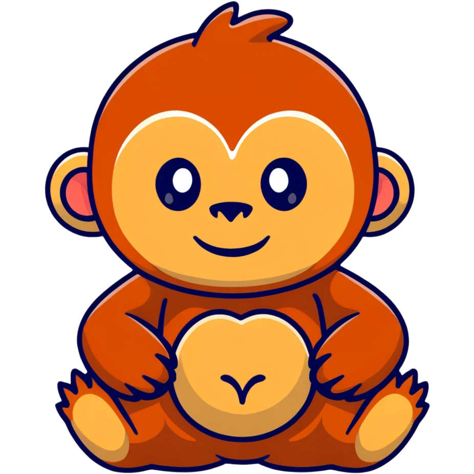 baby orangutan with big eyes emoji