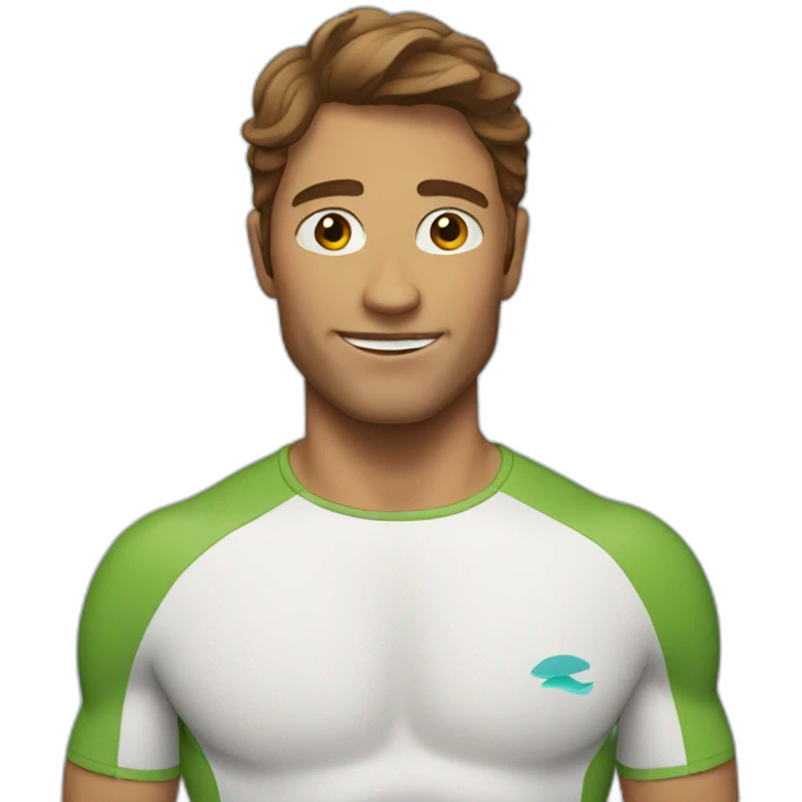 Surfer with brown hair emoji