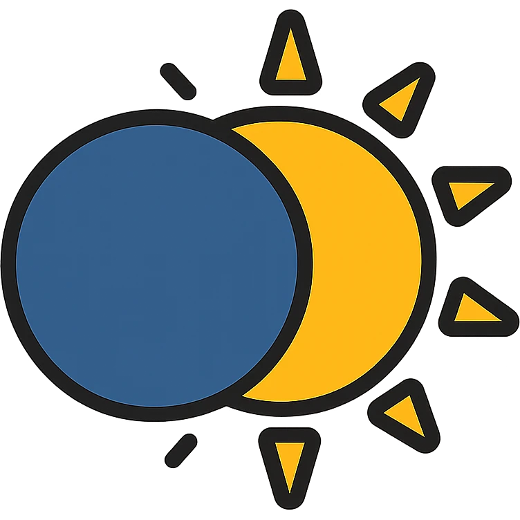 solar eclipse icon, clean and modern style emoji