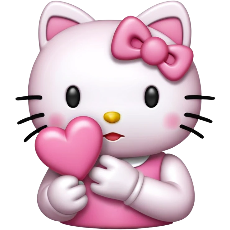 Emoji de hello kitty tirando un beso emoji