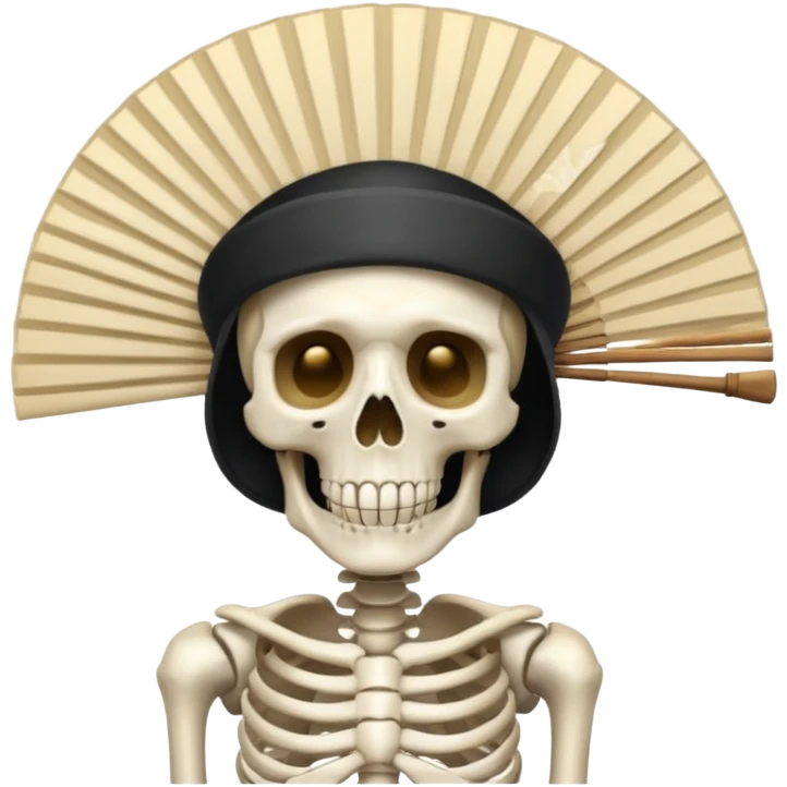 A skeleton with a fan hat emoji
