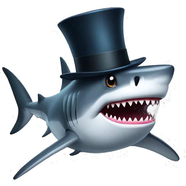 Shark with a top hat emoji