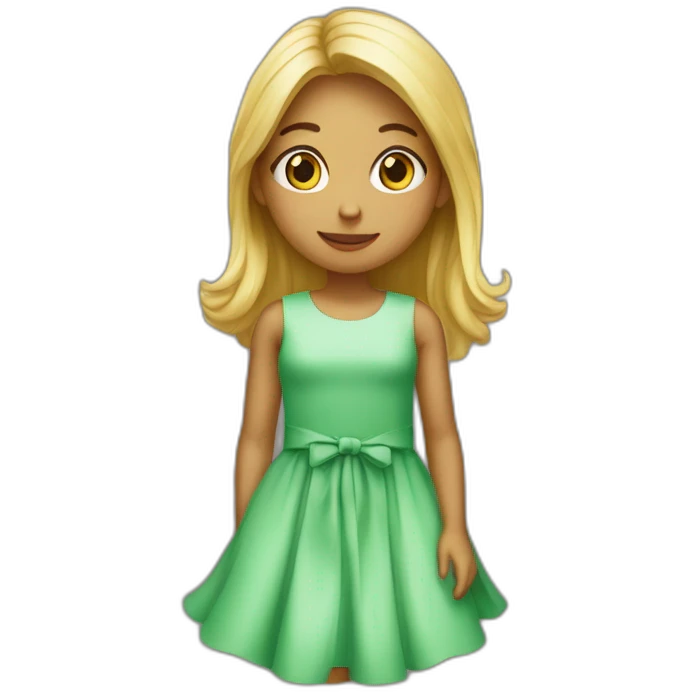 Une fille en robe verte emoji