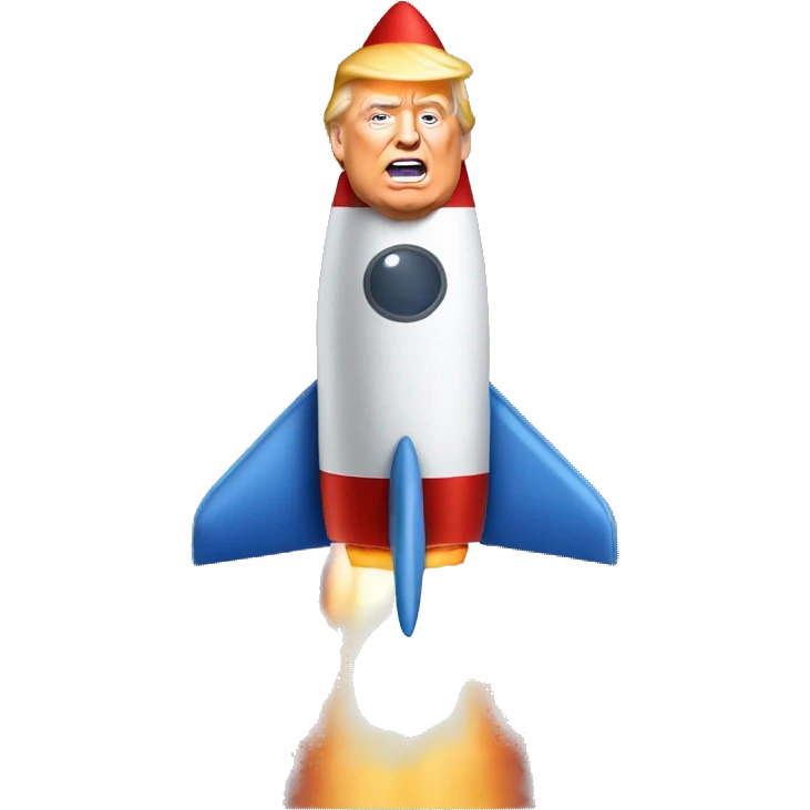 Donald trump riding a rocket emoji