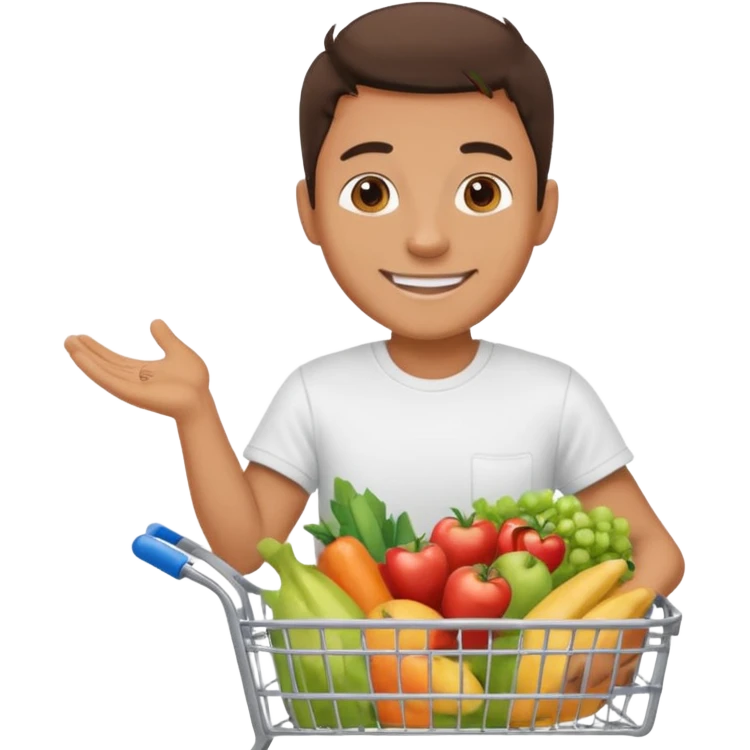 A man with a supermarket cart emoji