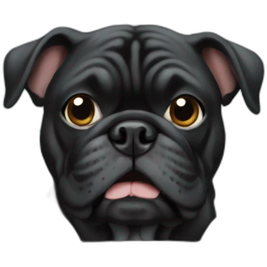 Black bulldog in car  emoji