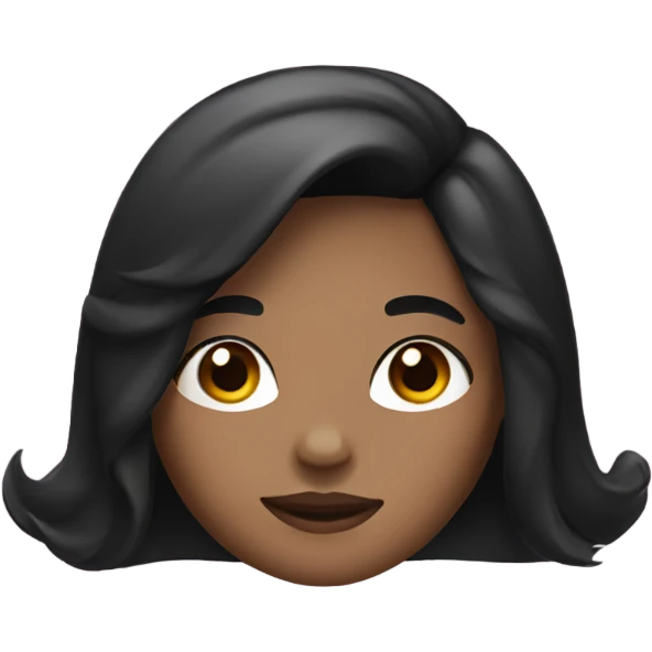 Girl with black hair and middle part in hair emoji