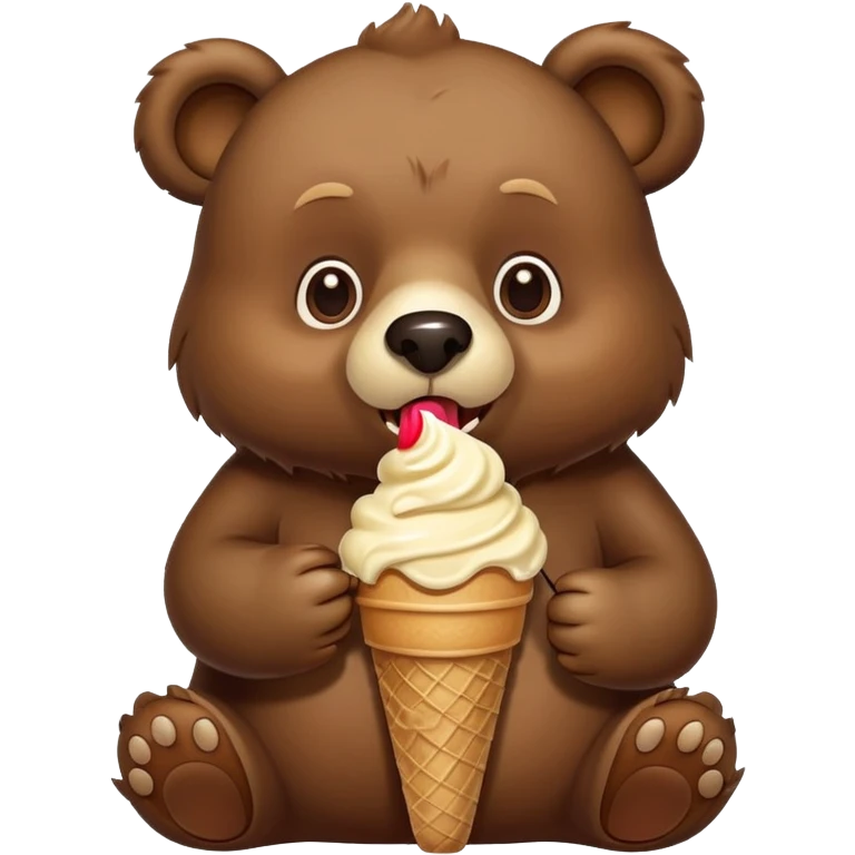bear eating ice cream emoji