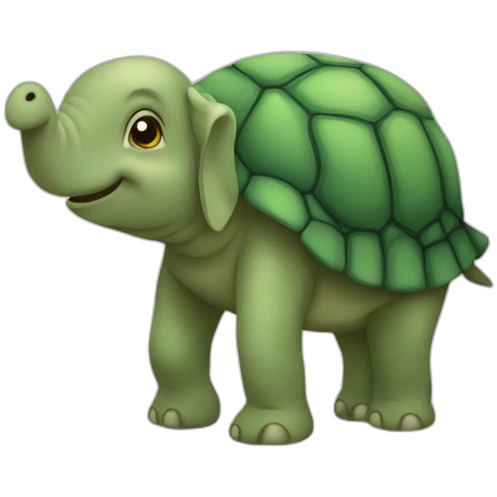Tortue sur éléphant emoji