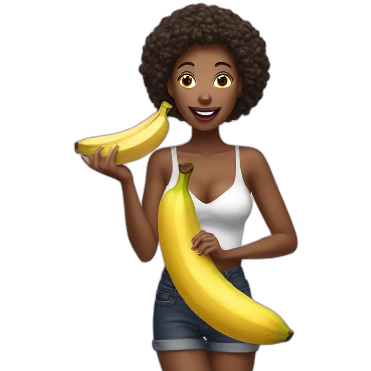 sexy woman eating banana emoji